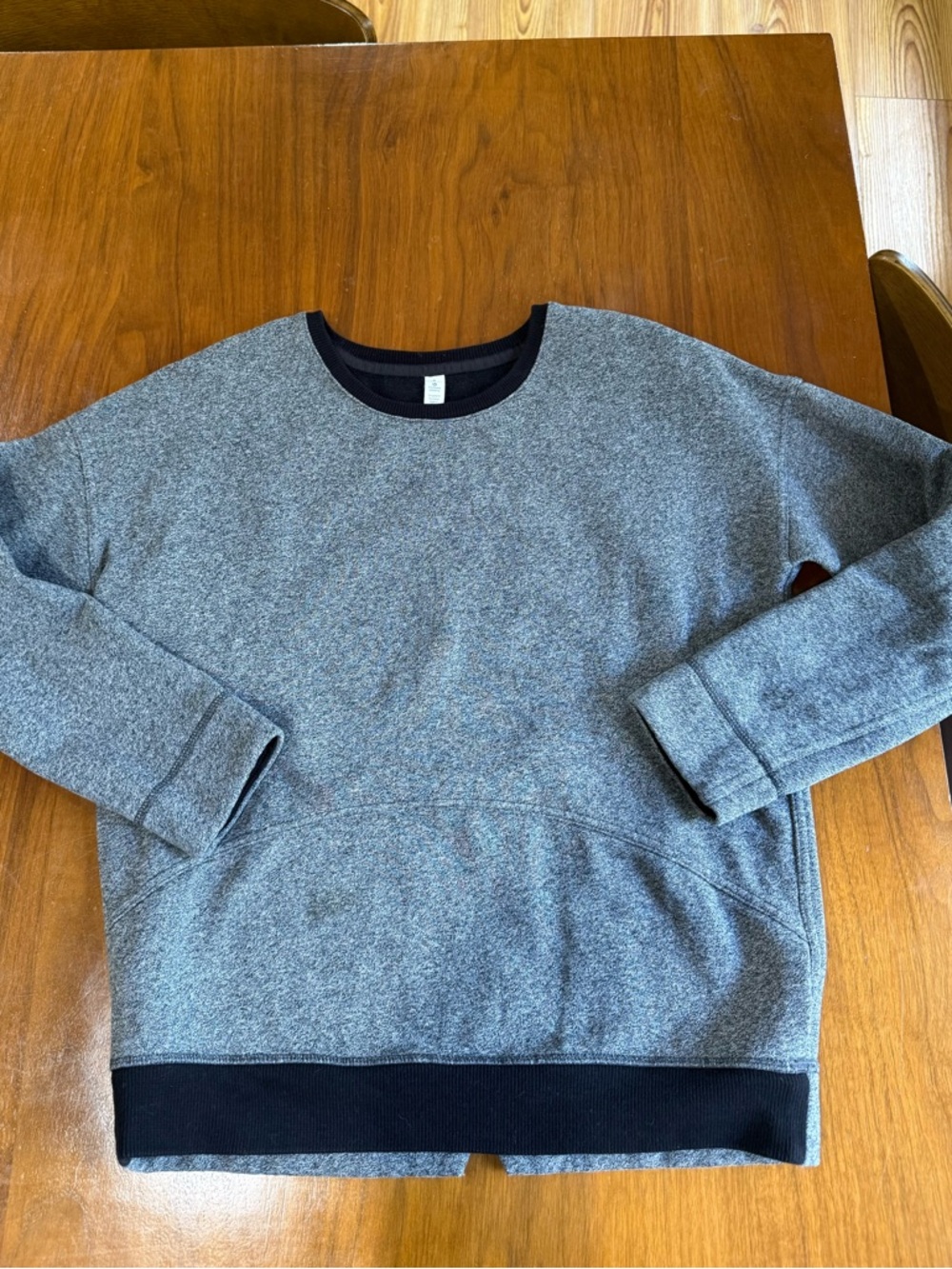 lululemon athletica Gray Crewneck Sweatshirt with Black Trim